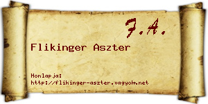 Flikinger Aszter névjegykártya